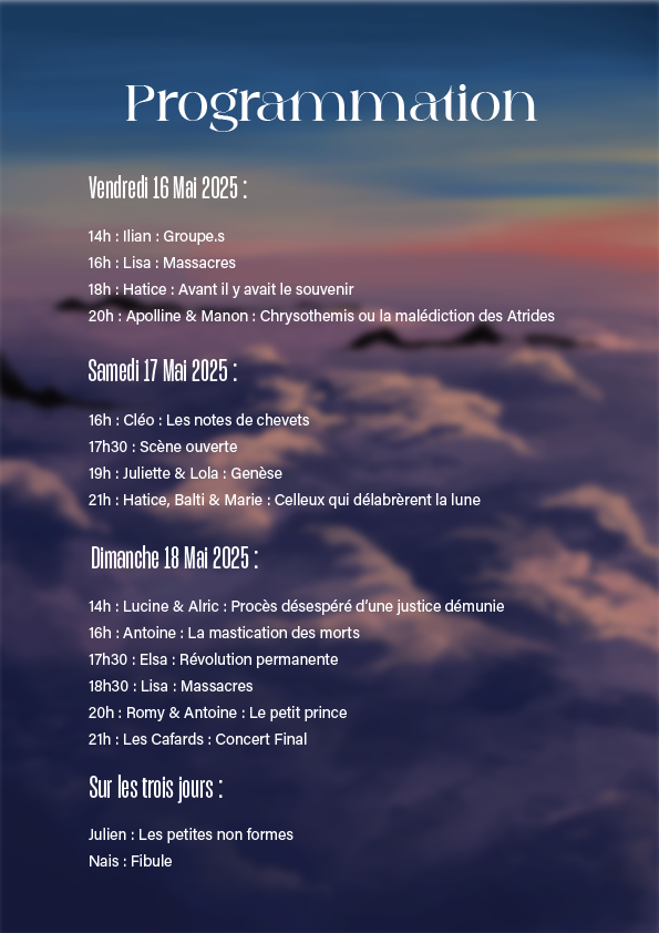 Affiche comme des grands programmation